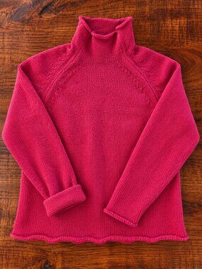 Babaà 100% Wool Raspberry Red Mock Turtleneck Sweater